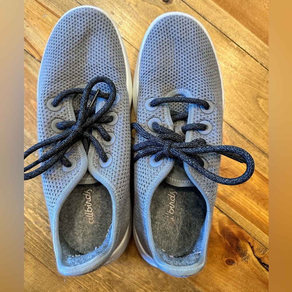 Allbirds Tree Runners Wool Clarity Gray Light White Women Sneaker Shoes Size 9
